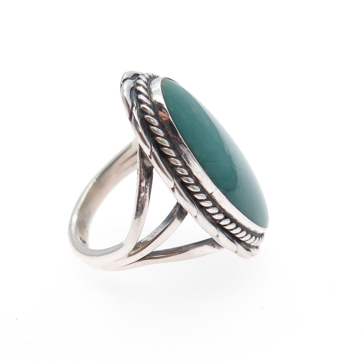 Old Pawn Sterling Silver Vintage Southwestern Kingman Turquoise Ring Size 5.25