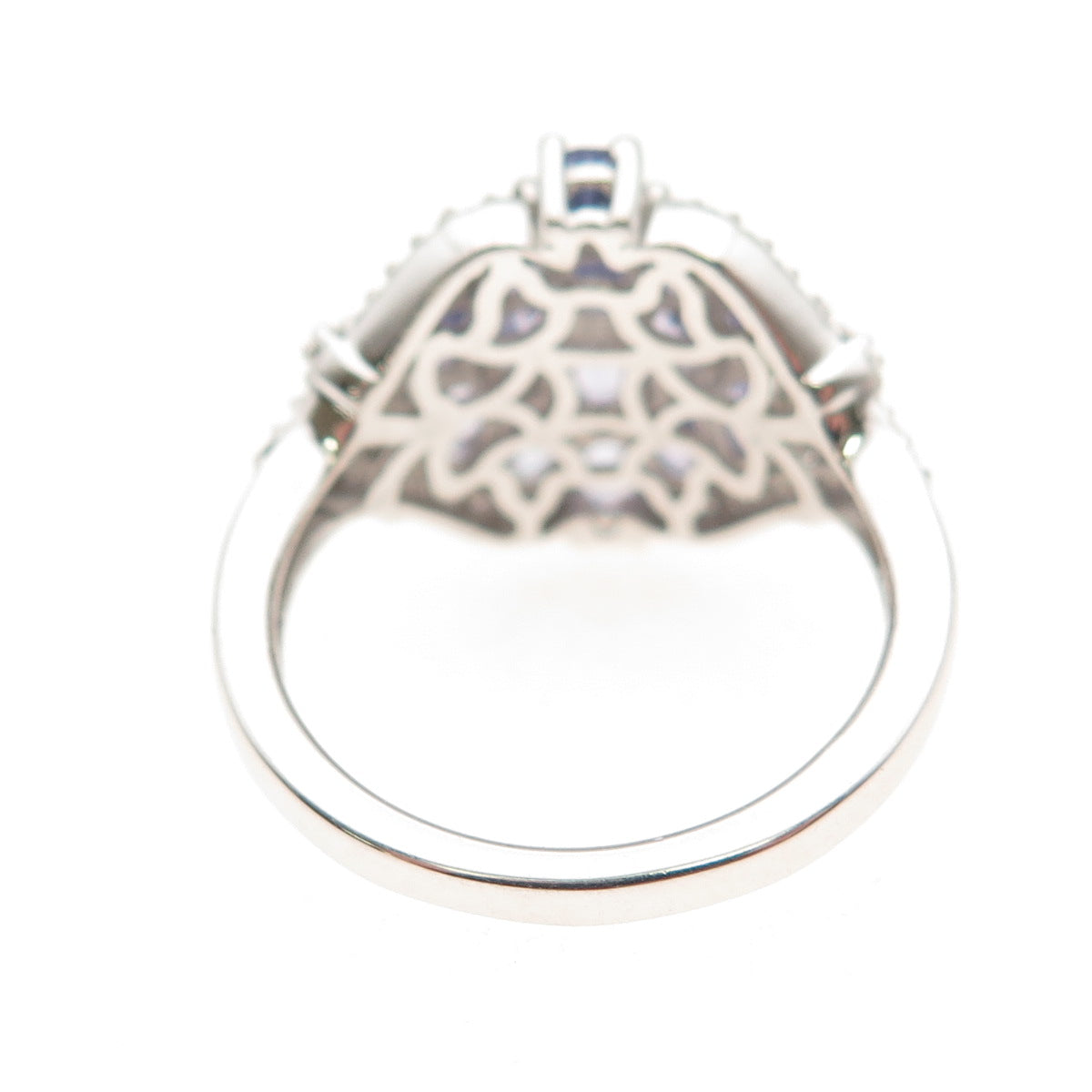 Chuck Clemency 925 Sterling Silver Real Tanzanite & White Topaz Ring Size 8