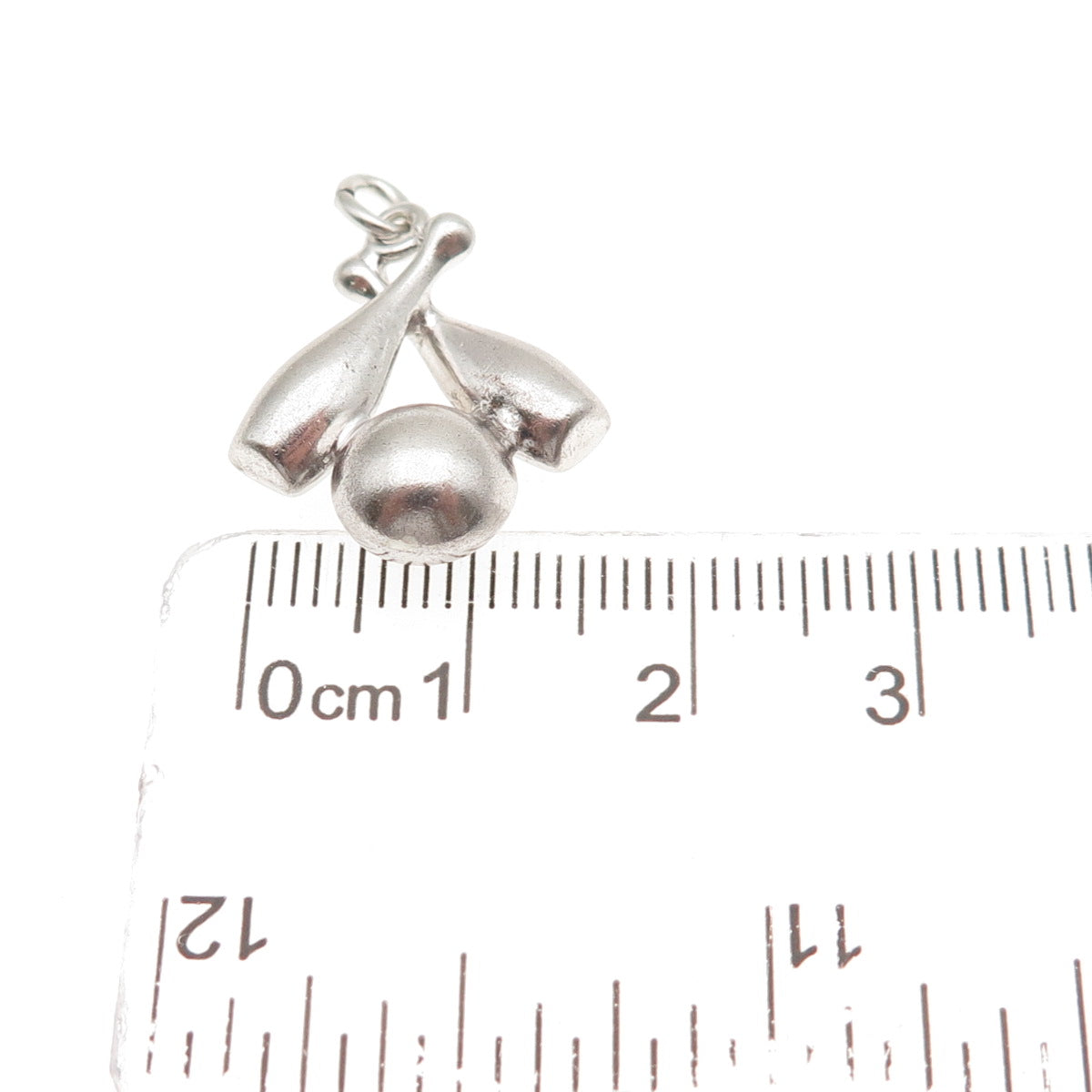 925 Sterling Silver Vintage Bowling Ball & Pins Mini Charm Pendant