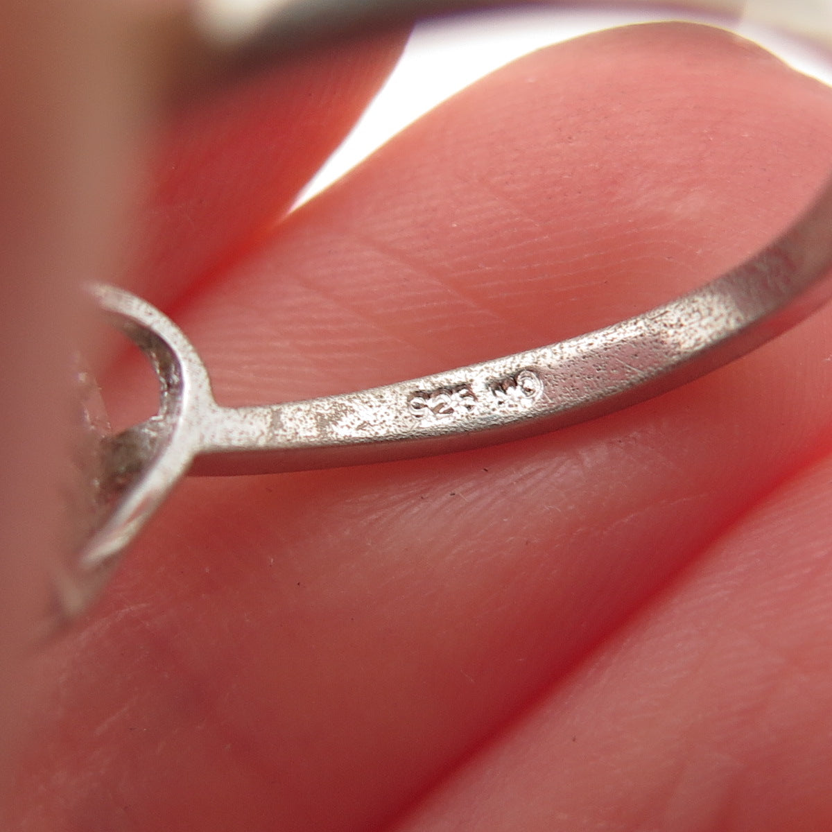 Charles Winston 925 Sterling Silver Real Round-Cut Diamond Heart Ring Size 7