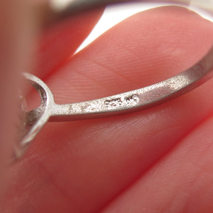 Charles Winston 925 Sterling Silver Real Round-Cut Diamond Heart Ring Size 7