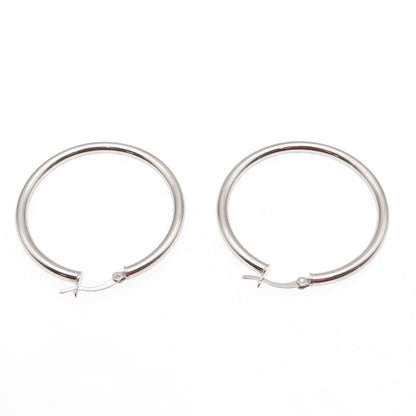 925 Sterling Silver Tube Hoop Earrings