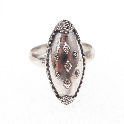 925 Sterling Silver Vintage Granulated Oxidized Ring Size 9.75