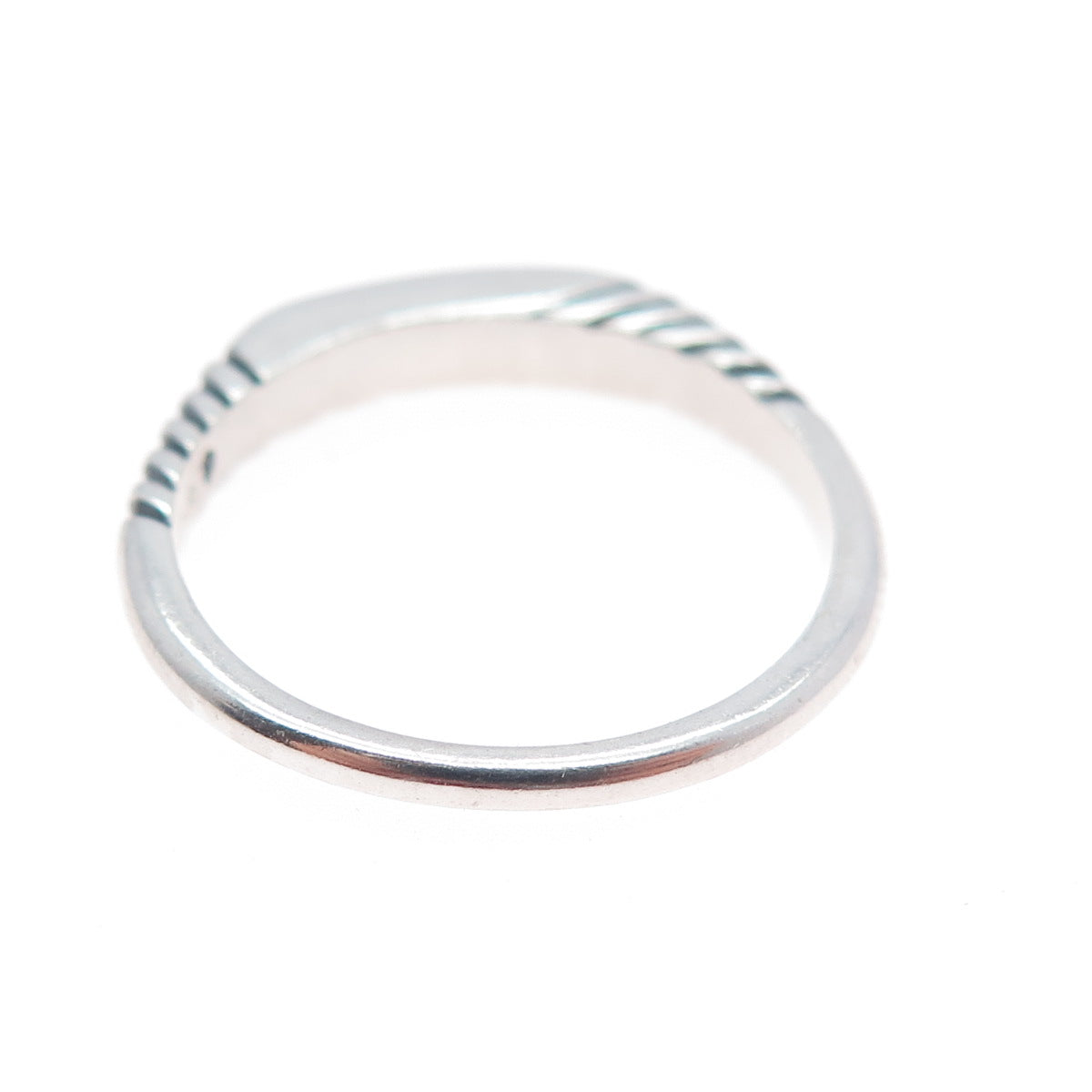 CAROLYN POLLACK Old Pawn Sterling Silver Vintage MOP Inlay Stackable Ring Size 8