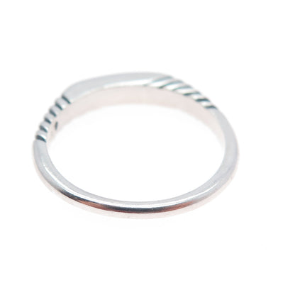 CAROLYN POLLACK Old Pawn Sterling Silver Vintage MOP Inlay Stackable Ring Size 8