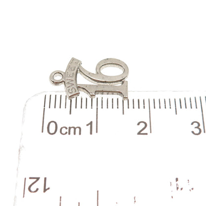 Paye & Baker 925 Sterling Silver Vintage Sweet 16 Mini Charm Pendant