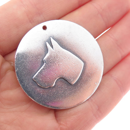 H. BOUTELL 925 Sterling Silver Vintage Doberman Charm Pendant