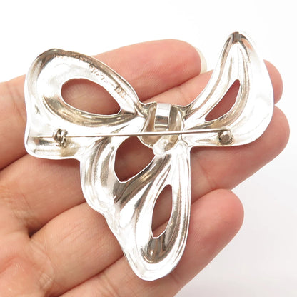 925 Sterling Silver Vintage Bow Pin Brooch