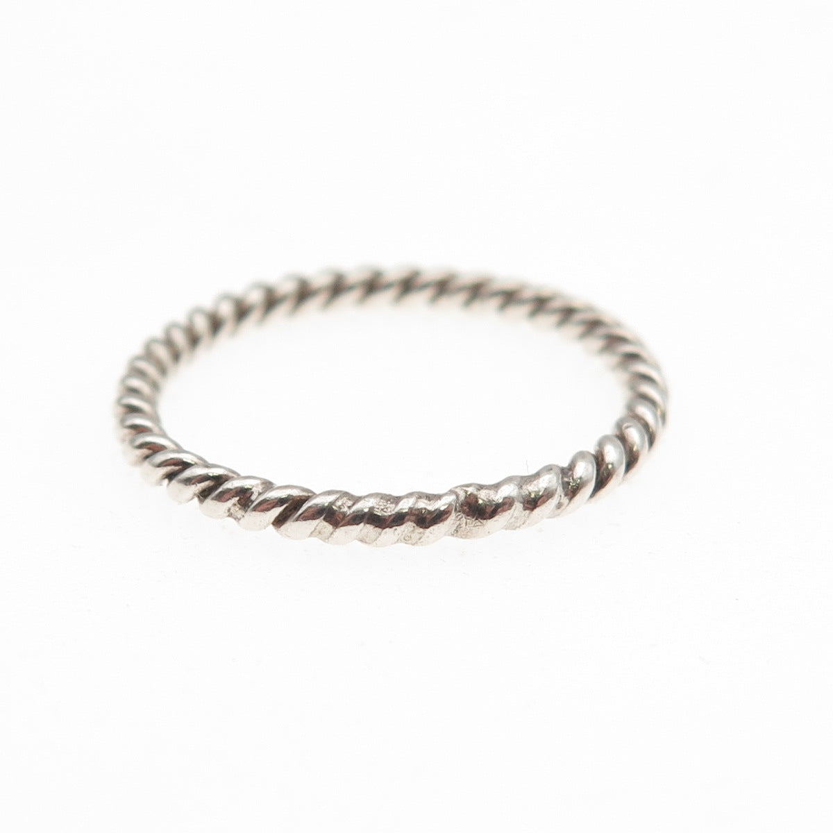 925 Sterling Silver Vintage Twisted Stackable Band Ring Size 5.75