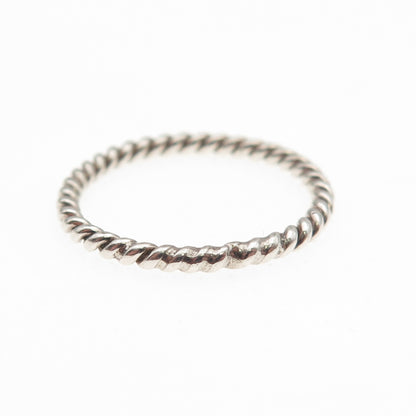 925 Sterling Silver Vintage Twisted Stackable Band Ring Size 5.75