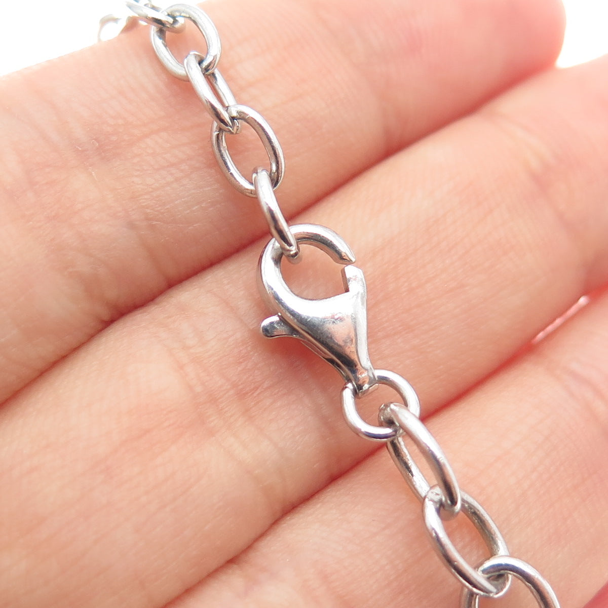 925 Sterling Silver Real Diamond I Love My Westie Heart Dangle Charm Bracelet 8"