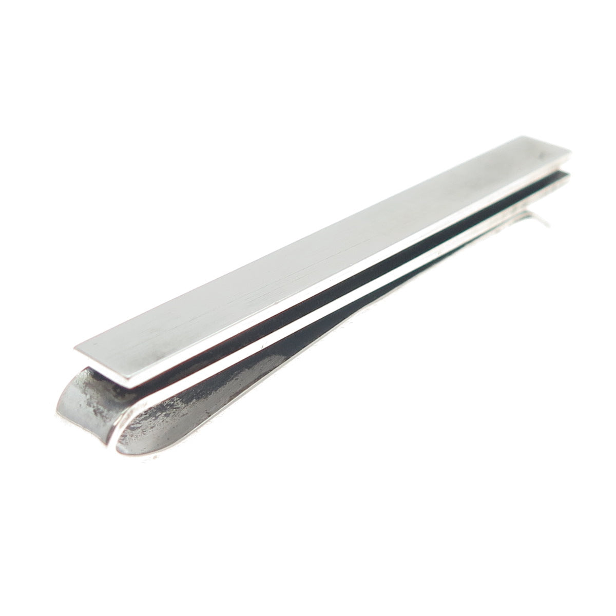 HAROLD FITHIAN 925 Sterling Silver Vintage Modernist Bar Tie Clip
