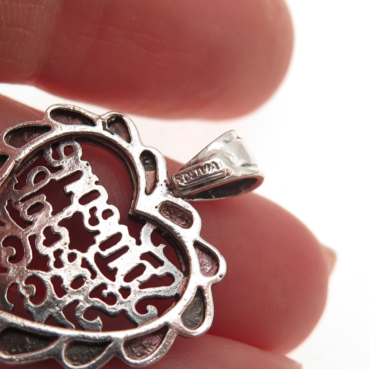 925 Sterling Silver Vintage Someone Special Heart Oxidized Charm Pendant