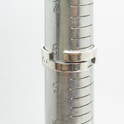 BOLECO 925 Sterling Silver Vintage Engraved Adjustable Band Ring Size 8.5