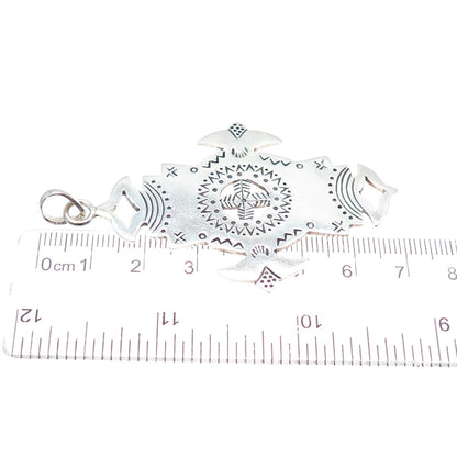 925 Sterling Silver Vintage African Agadez Cross Charm Pendant