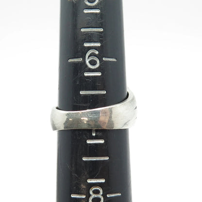 925 Sterling Silver Vintage Ribbed Ring Size 7
