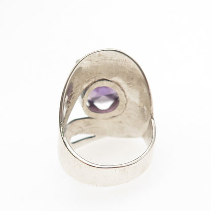 J. Sotelo 925 Sterling Vintage Mexico Lab-Created Peacock Sapphire Ring Size 6.5