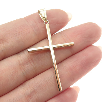 14K Yellow Gold Cross Religious Charm Pendant