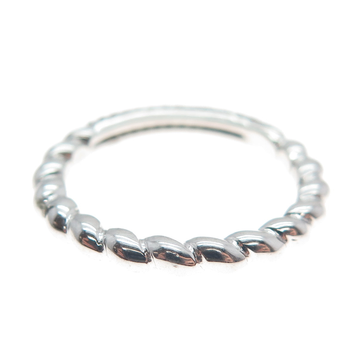 925 Sterling Silver Round-Cut Shaped Brandy C Z Twisted Ring Size 7.5