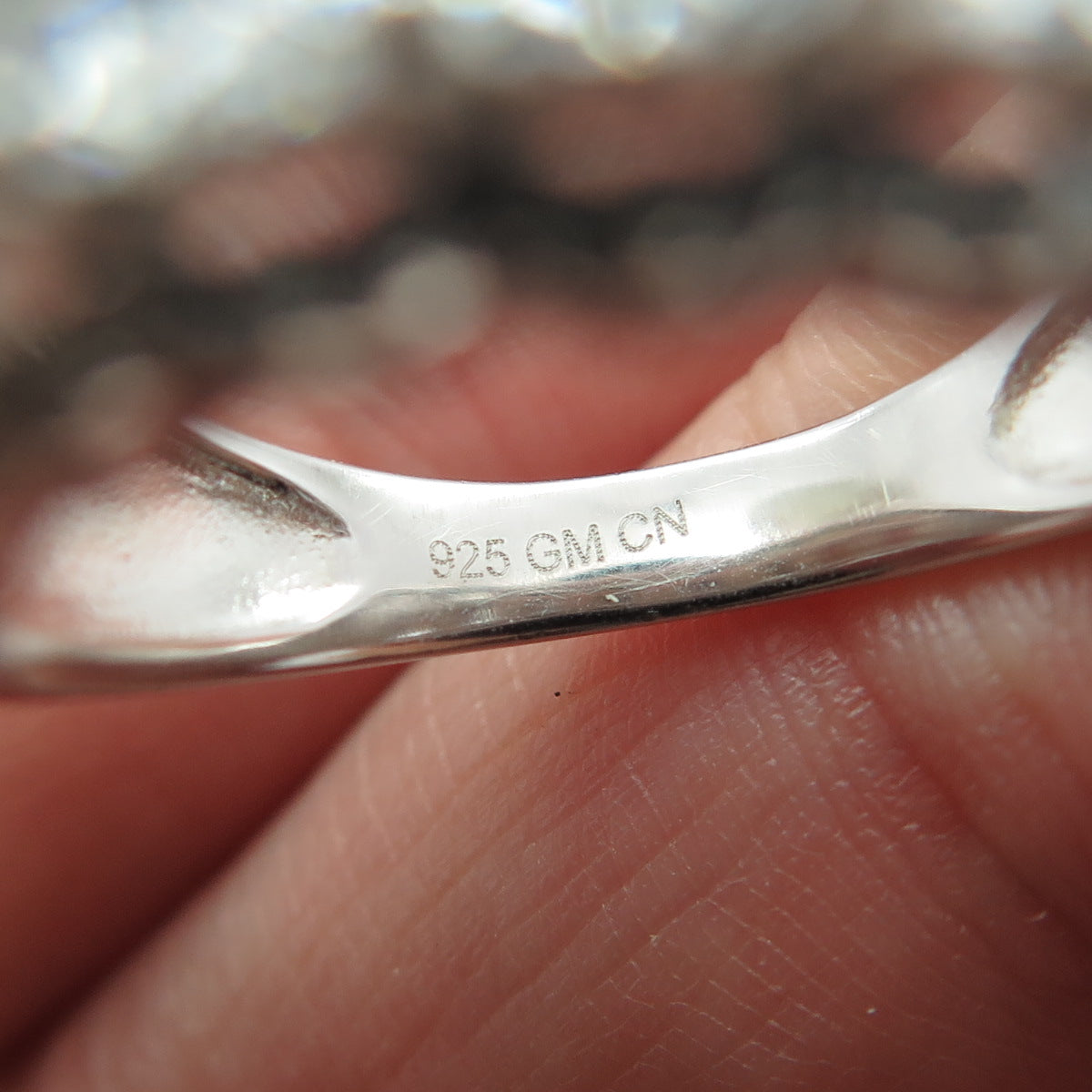 925 Sterling Silver Emerald & Round-Cut C Z Promise Ring Size 7