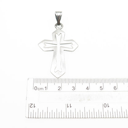 925 Sterling Silver Vintage Cross Oxidized Charm Pendant