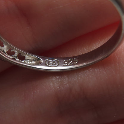 925 Sterling Silver Real Round-Cut Diamond & Druzy Ring Size 8