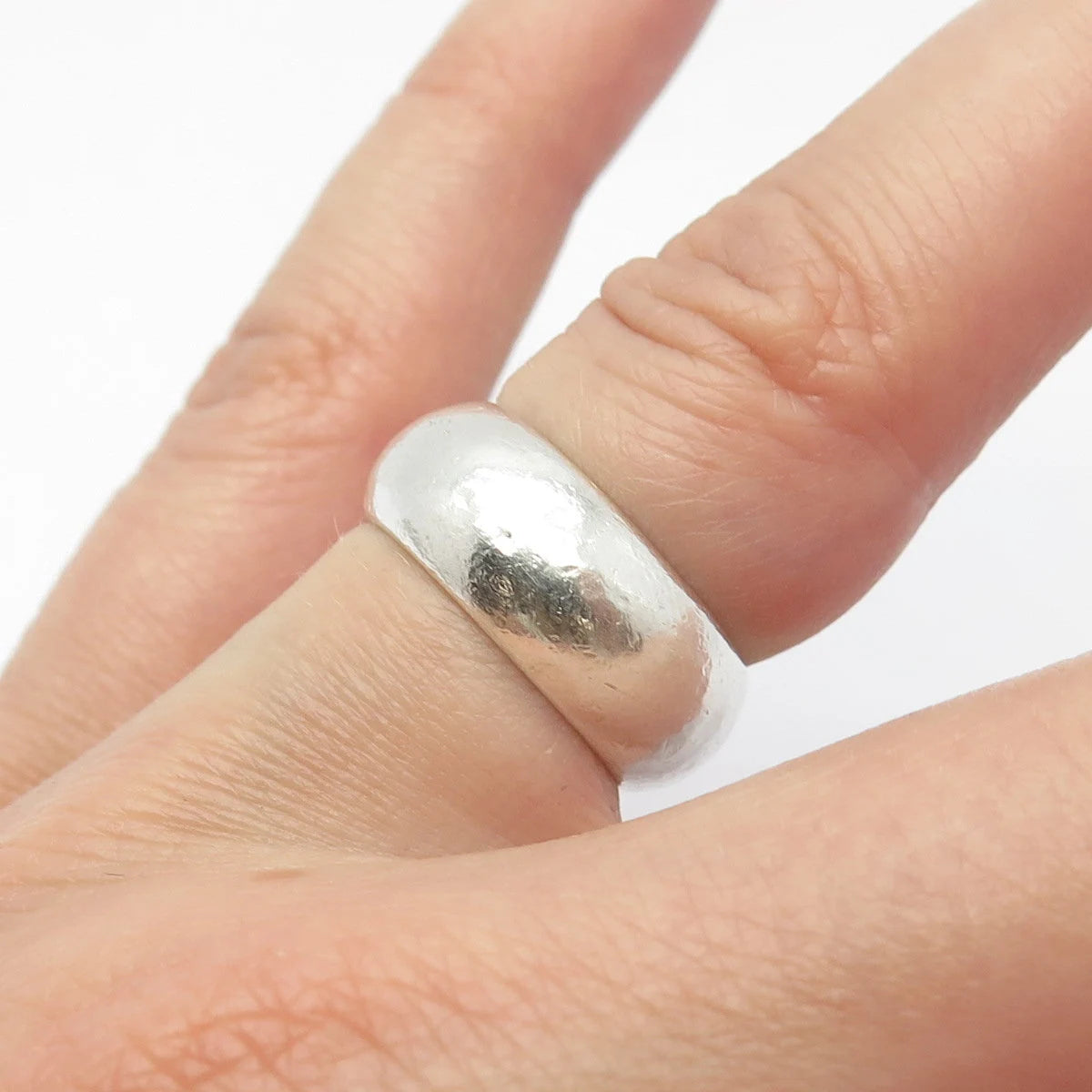 925 Sterling Silver Vintage Mexico Wedding Classic Band Ring Size 5.25