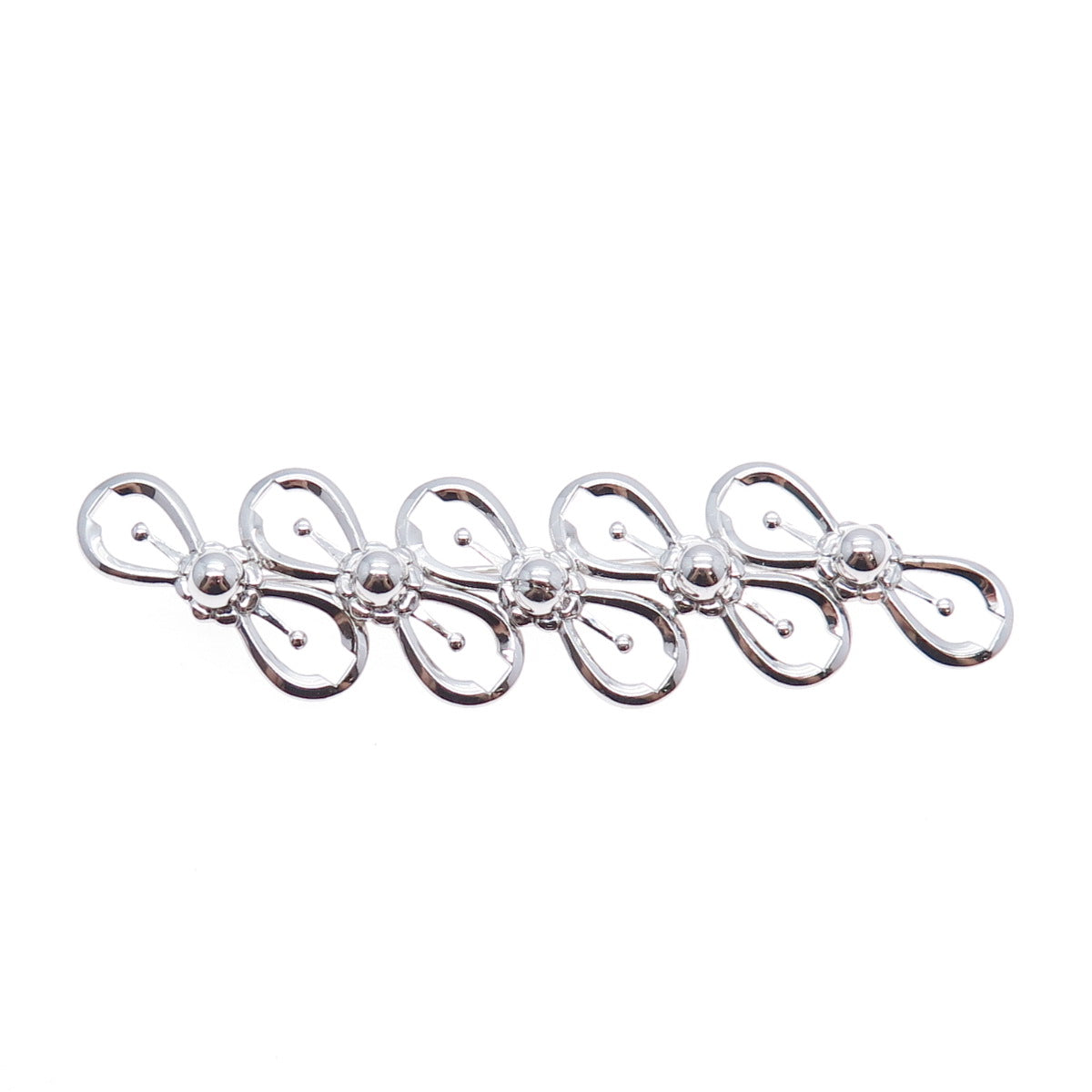 AMCO 925 Sterling Silver Vintage Flower Blossom Infinity Link Pin Brooch