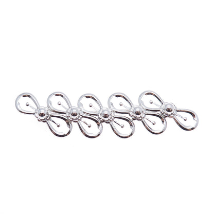 AMCO 925 Sterling Silver Vintage Flower Blossom Infinity Link Pin Brooch