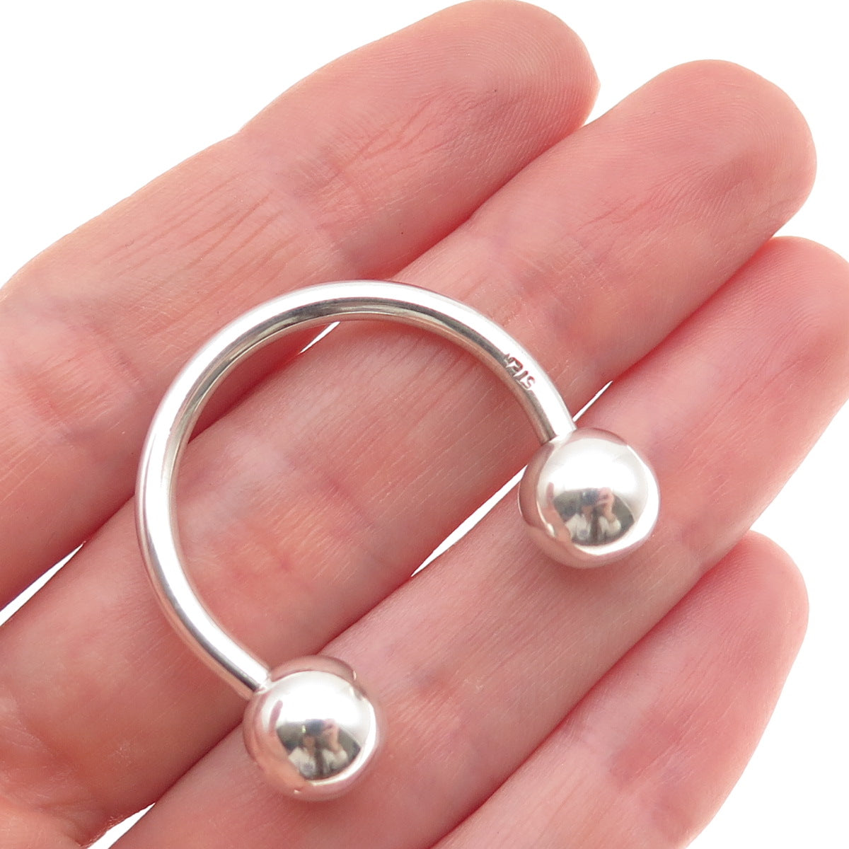 925 Sterling Silver Vintage Screw Ball Key Ring