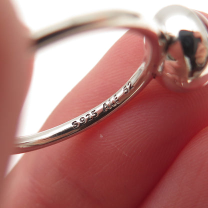 Pandora 925 Sterling Silver Rose Crystal Poetic Droplet Ring Size 6