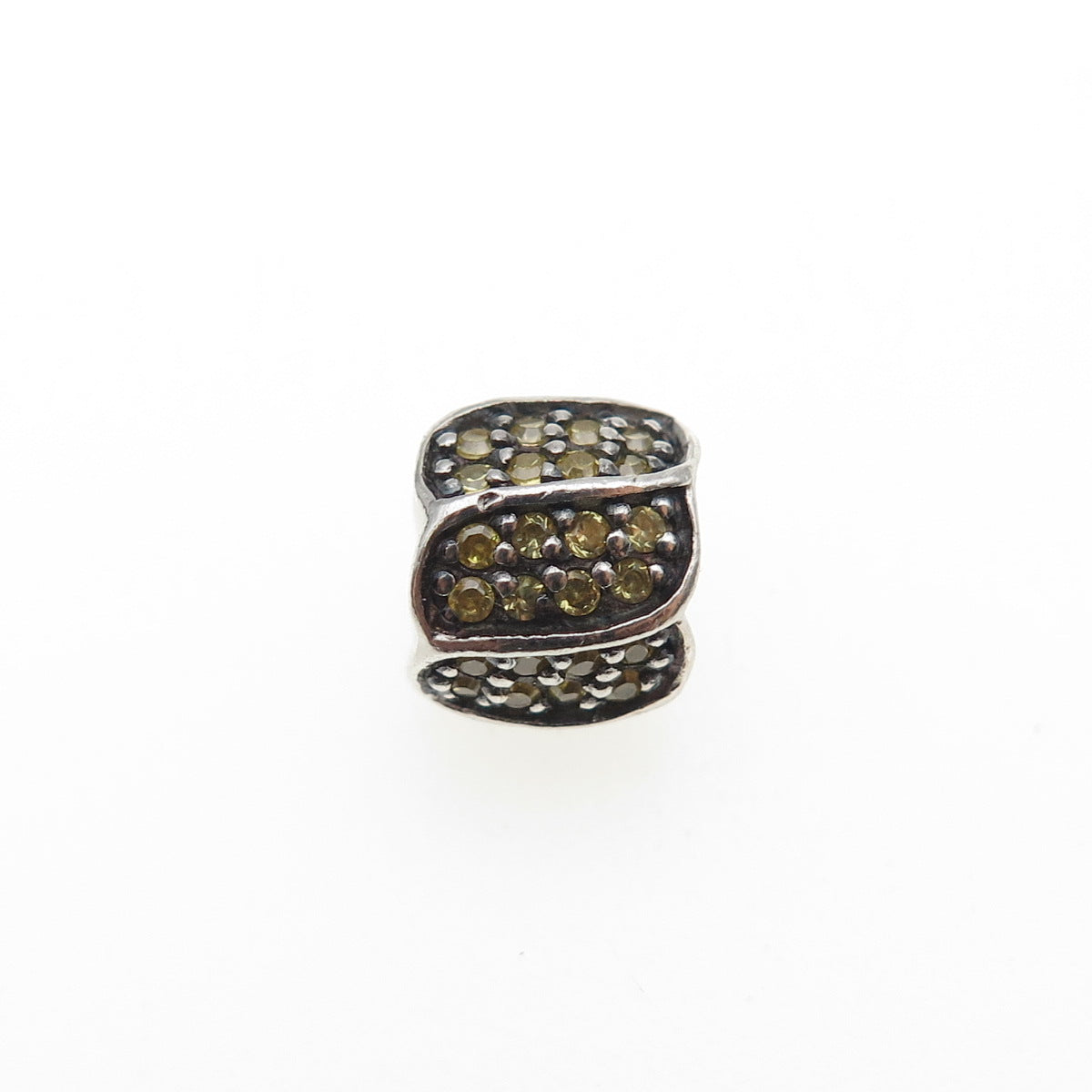 CHAMILIA 925 Sterling Silver Round-Cut Canary C Z Petal Slide Bead Charm