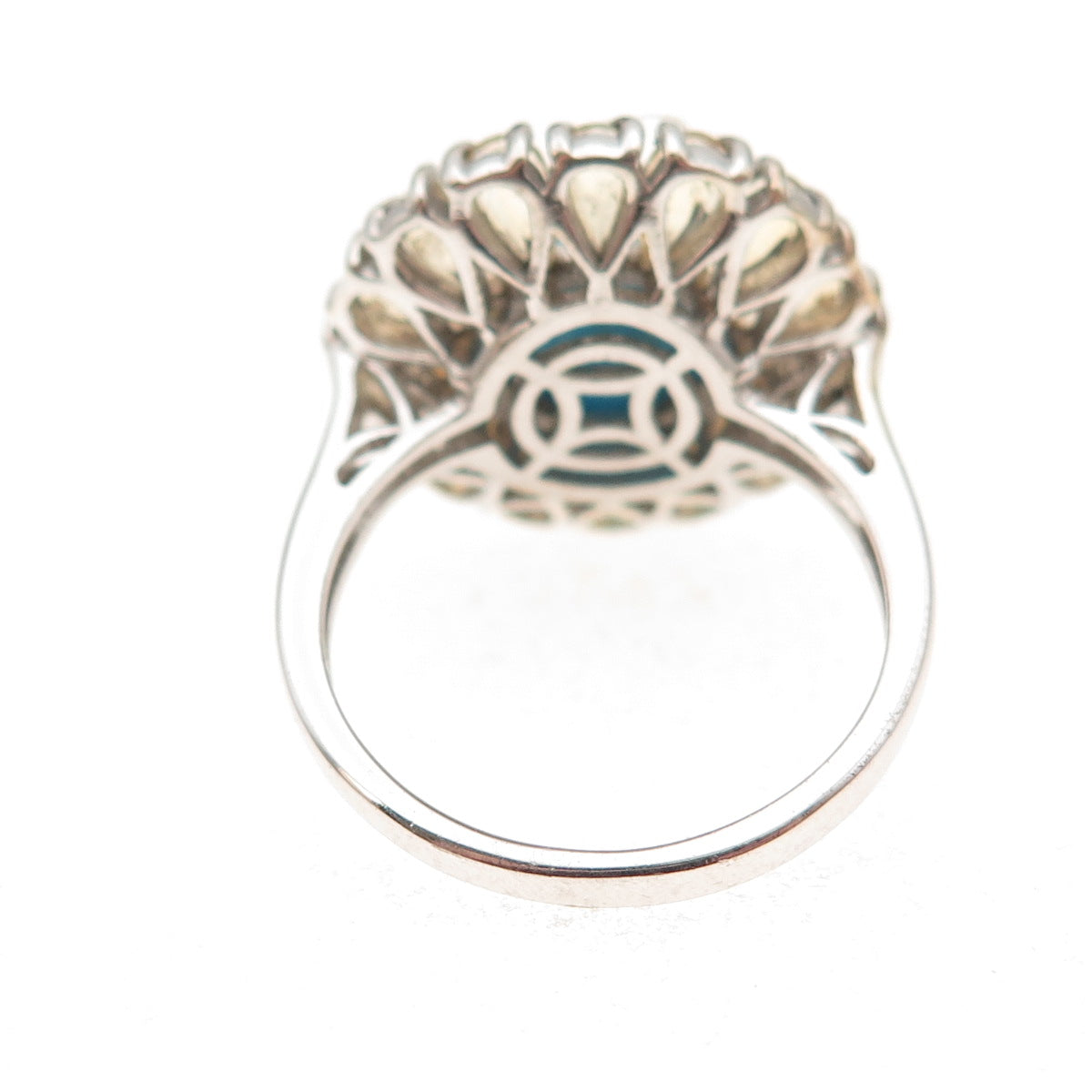 Chuck Clemency 925 Sterling Silver Real Turquoise & Citrine Floral Ring Size 8