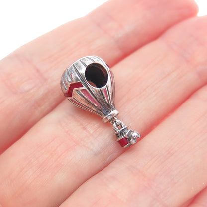 PANDORA 925 Sterling Silver Enamel Air Balloon Dangle Charm
