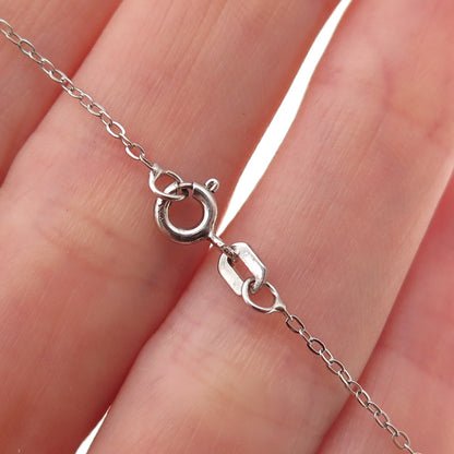 Chuck Clemency 925 Sterling Silver Real Green Amethyst Cable Chain Necklace 20"