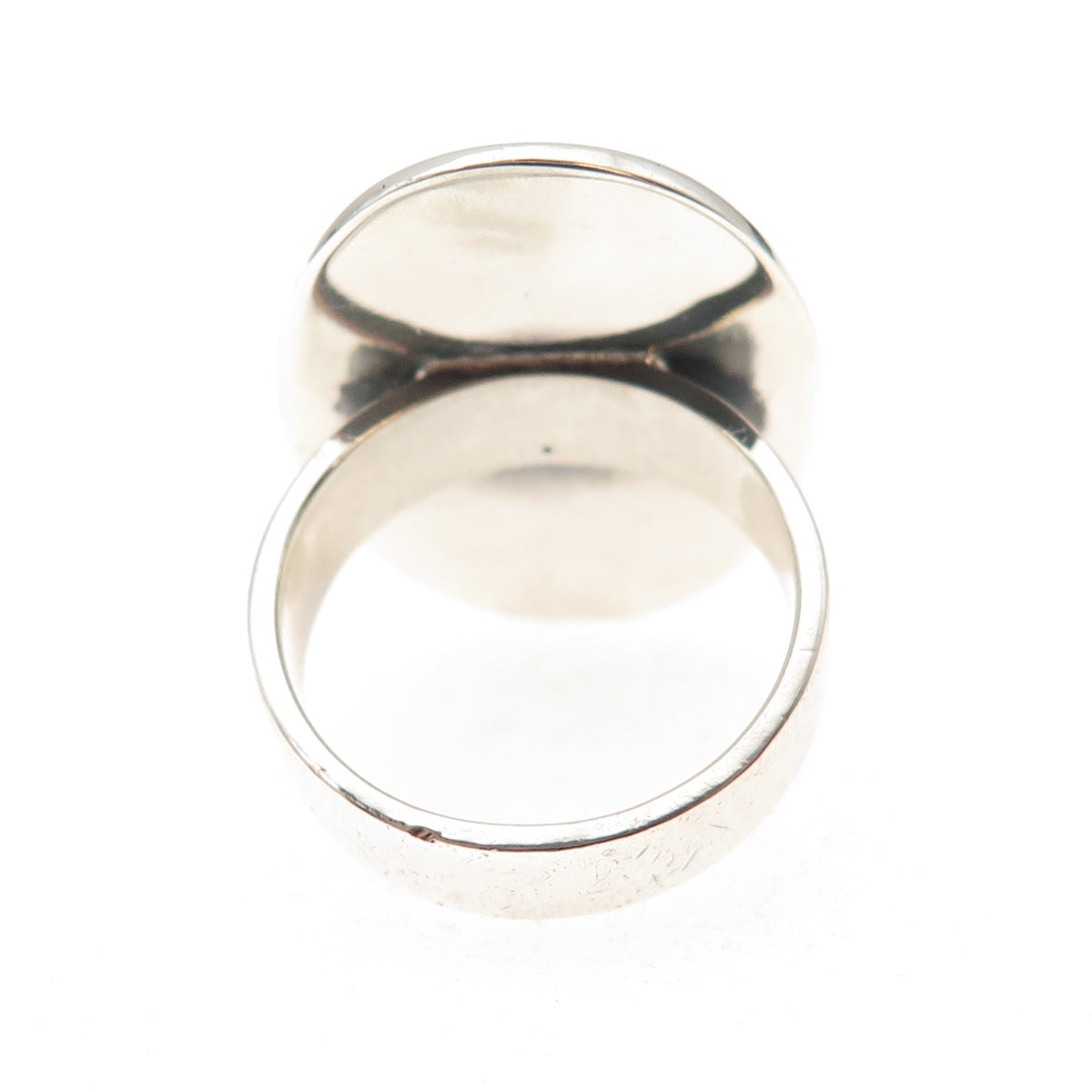 925 Sterling Silver Vintage Mexico Real Aventurine Modernist Ring Size 6