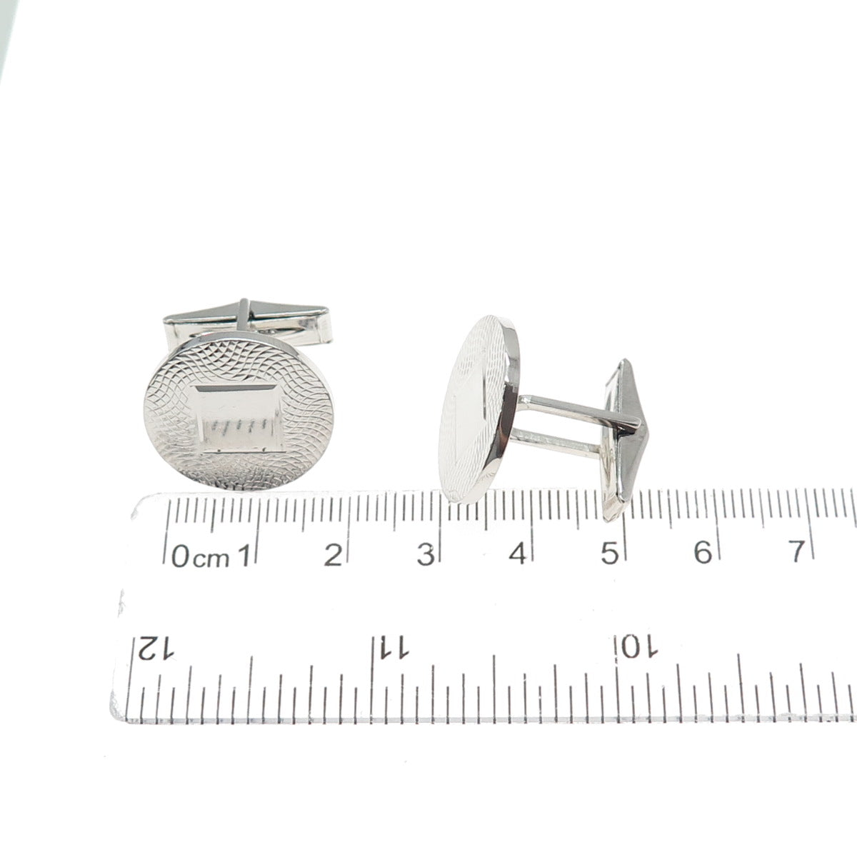 925 Sterling Silver Vintage Engravable Classic Round Cufflinks