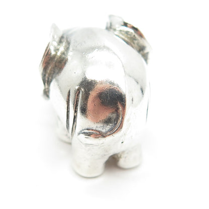 925 Sterling Silver Vintage Elephant For Good Luck Miniature / Figurine