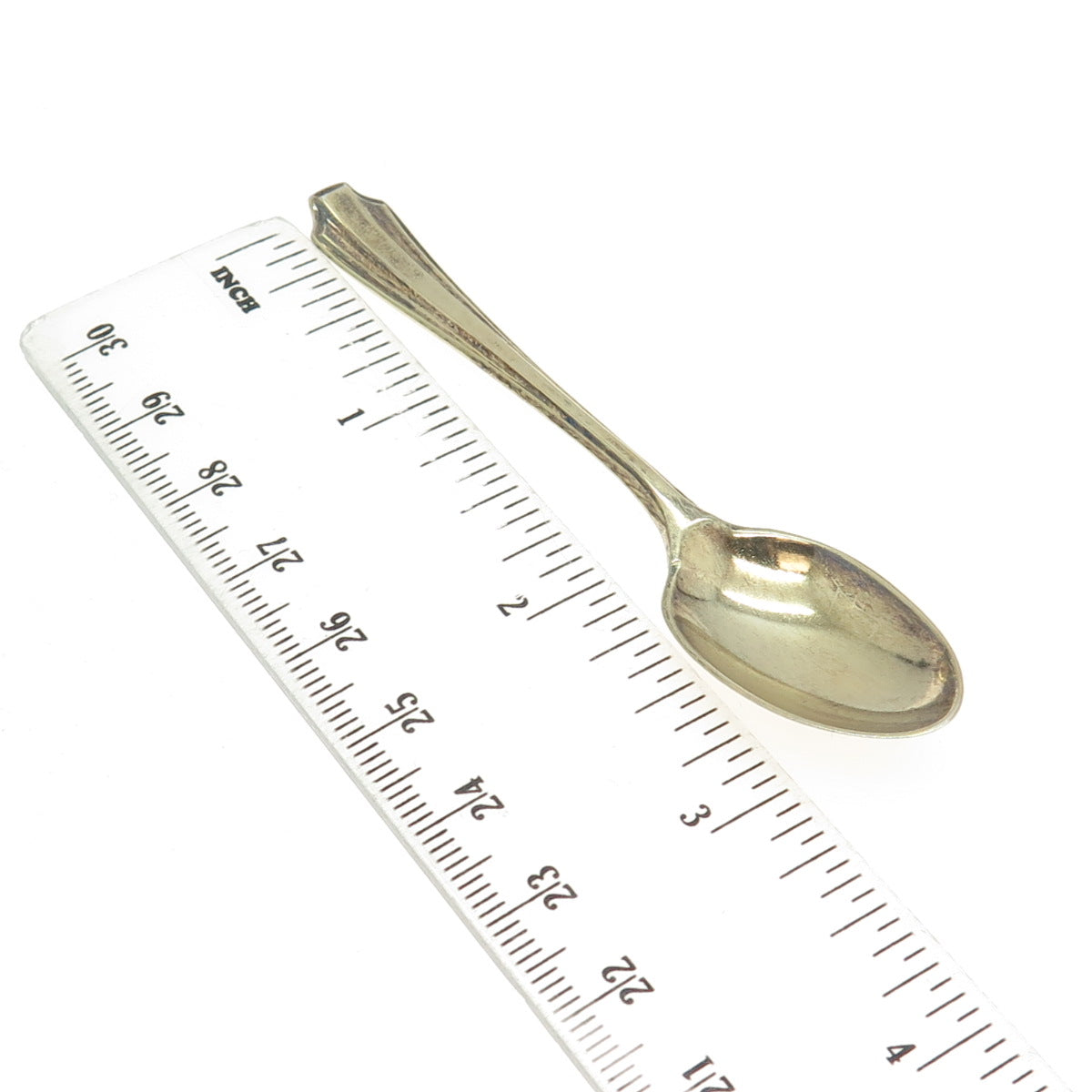 925 Sterling Silver Gold Plated Antique Art Deco 1936 London Coffee Spoon