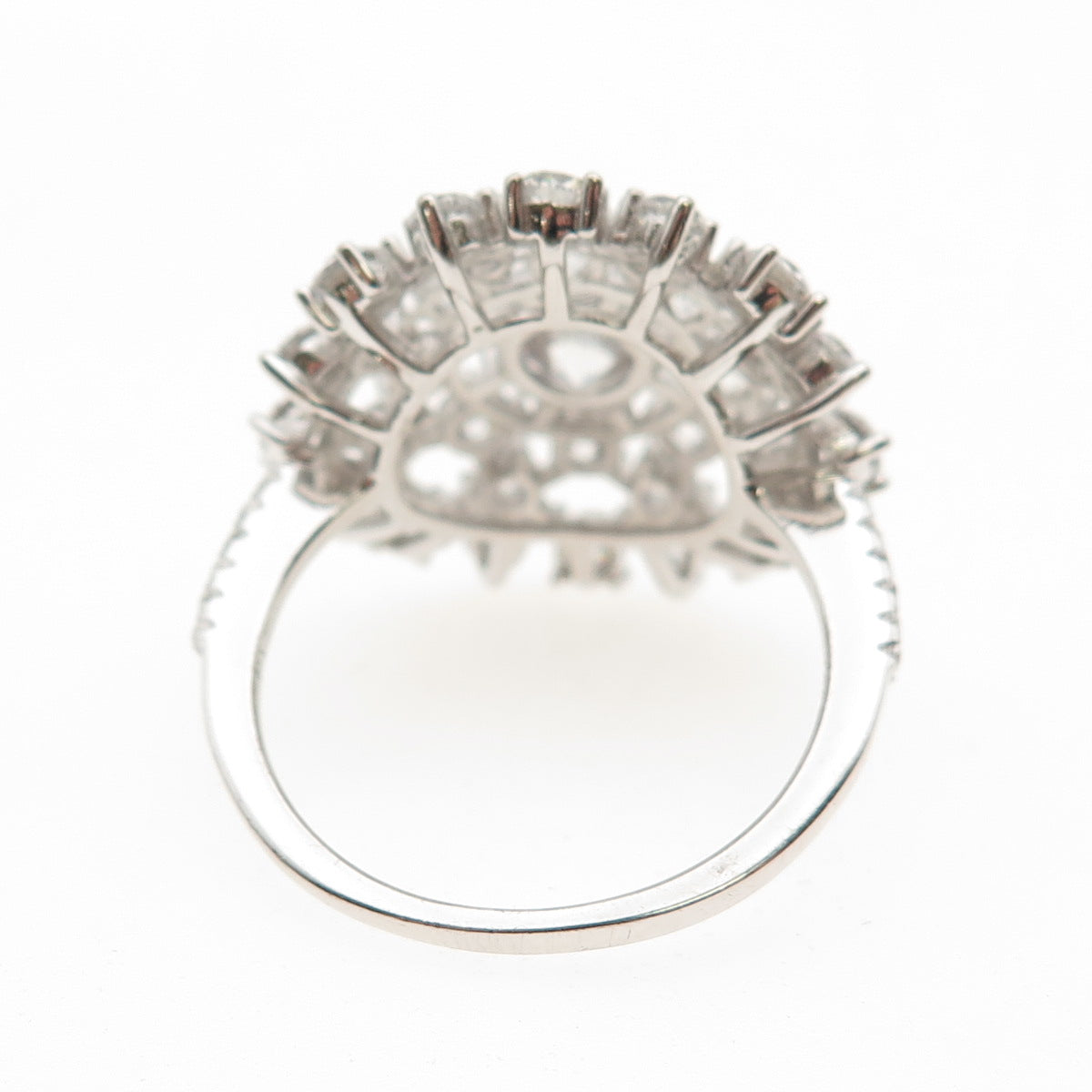 925 Sterling Silver Round-Cut C Z Sparkle Cluster Ring Size 9