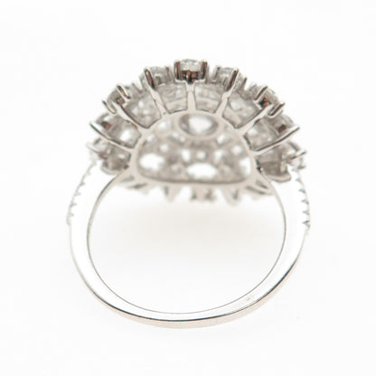 925 Sterling Silver Round-Cut C Z Sparkle Cluster Ring Size 9
