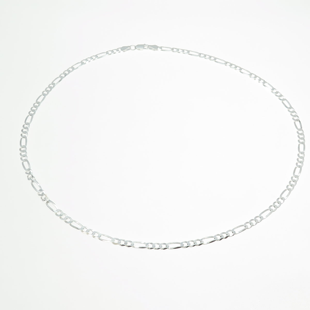 925 Sterling Silver Italy Figaro Chain Necklace 18"