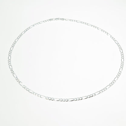 925 Sterling Silver Italy Figaro Chain Necklace 18"