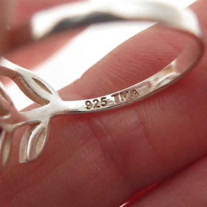 The Morning After 925 Sterling Silver Laurel Leaf Bypass Ring Size 8.25