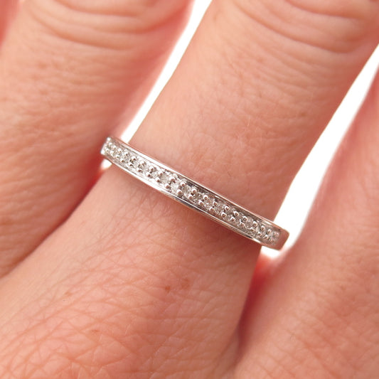Jane Seymour 925 Sterling Silver Real Diamond Half Eternity Band Ring Size 7