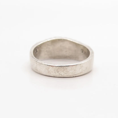 925 Sterling Silver Vintage Mexico Ribbed Ring Size 7.5