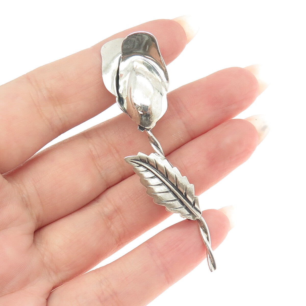 JEWELART 925 Sterling Silver Vintage Flower Pin Brooch