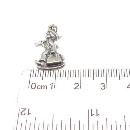 Goebel 925 Sterling Silver Vintage 1990 Merry Wanderer M.I. Hummel Mini Pendant