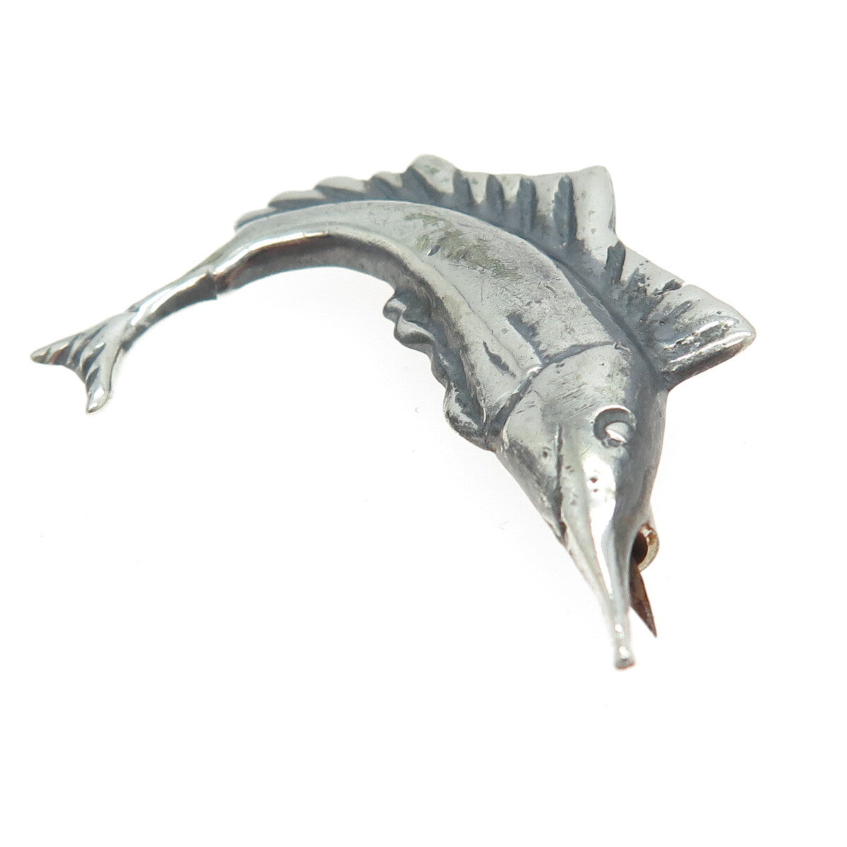 925 Sterling Silver Vintage Mexico Swordfish Pin Brooch