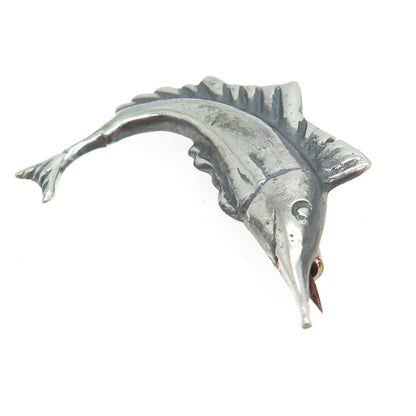 925 Sterling Silver Vintage Mexico Swordfish Pin Brooch